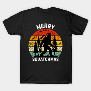 Retro Christmas Squatch Holiday T-Shirt