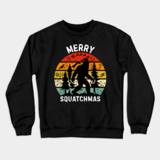 Retro Christmas Squatch Holiday Crewneck Sweatshirt