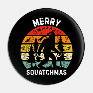 Retro Christmas Squatch Holiday Pin