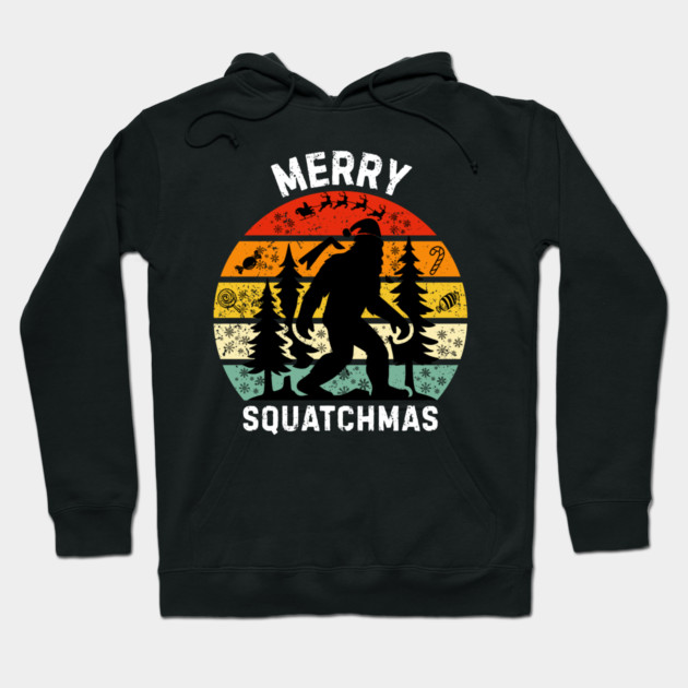 Retro Christmas Squatch Holiday Hoodie by Creatifly Graphic Tees