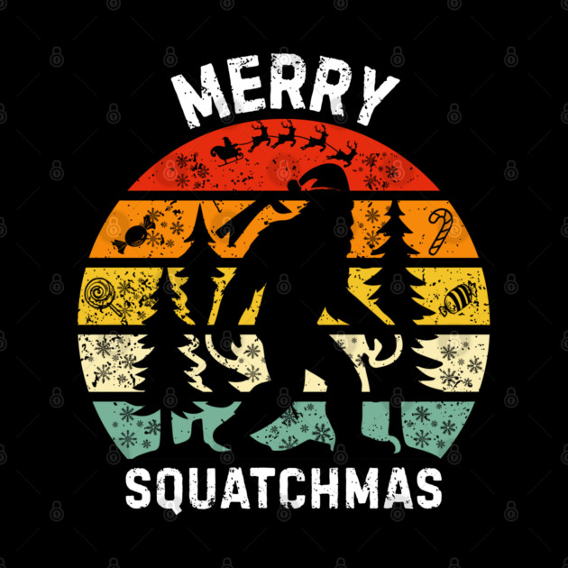Retro Christmas Squatch Holiday by Creatifly Graphic Tees