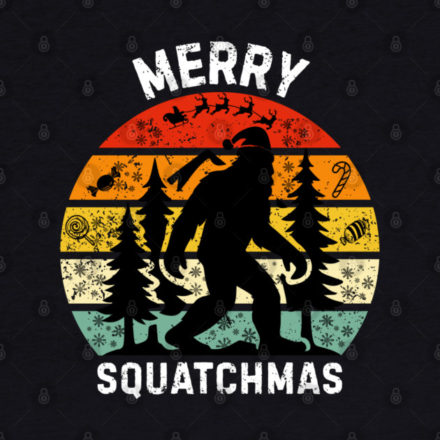 Retro Christmas Squatch Holiday by Creatifly Graphic Tees