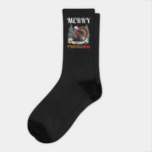 Festive Turkey Thanksmas Celebration Socks