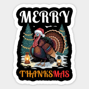 Festive Turkey Thanksmas Celebration Magnet