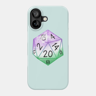 Genderqueer Pride D20 Dice Phone Case