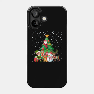 Magical Christmas Tree Scene with Santa, Elf, Snowman, Reindeer Phone Case