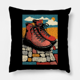 Worn Hiking Boots | An Adventurer's Gear Pillow