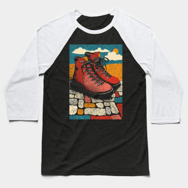 Worn Hiking Boots | An Adventurer's Gear Baseball T-Shirt by TuncGK