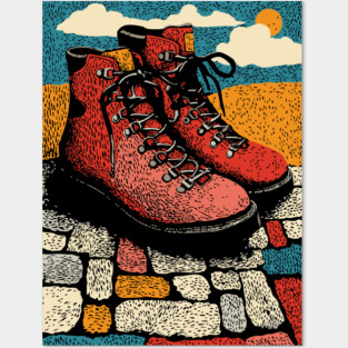Worn Hiking Boots | An Adventurer's Gear Posters and Art