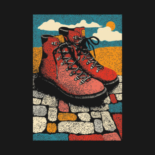 Worn Hiking Boots | An Adventurer's Gear T-Shirt