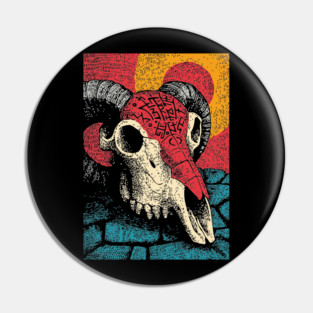 Gothic Ram Skull | Dark Academia Folk Art Pin