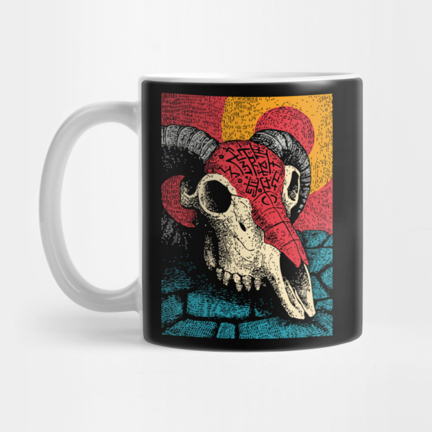 Gothic Ram Skull | Dark Academia Folk Art by TuncGK