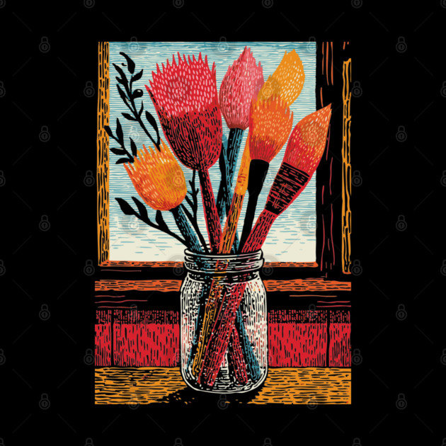 The Artist's Brushes | A Painter's Cozy Studio by TuncGK