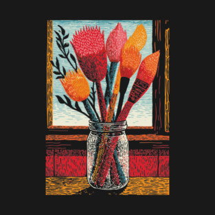 The Artist's Brushes | A Painter's Cozy Studio T-Shirt