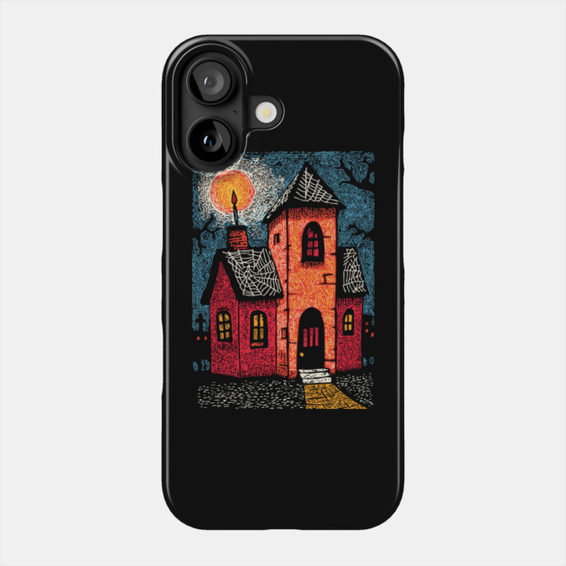 Spooky Haunted House | Gothic Folk Horror Art Phone Case by TuncGK