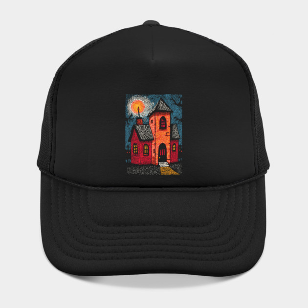 Spooky Haunted House | Gothic Folk Horror Art by TuncGK
