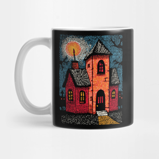 Spooky Haunted House | Gothic Folk Horror Art by TuncGK