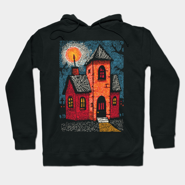 Spooky Haunted House | Gothic Folk Horror Art Hoodie by TuncGK