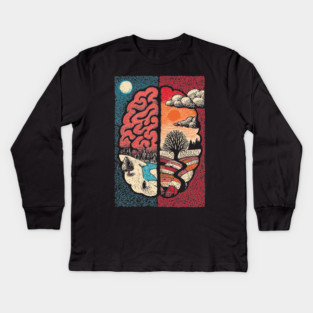 A Mindful Brain | Nature and Consciousness Kids Long Sleeve T-Shirt