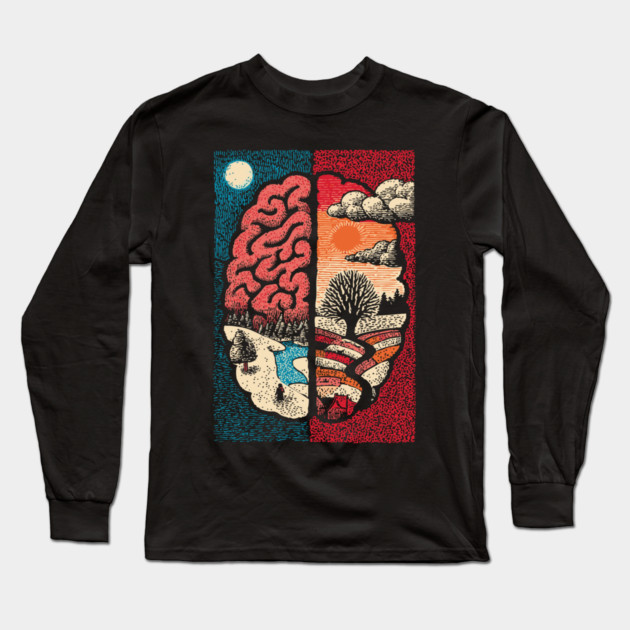 A Mindful Brain | Nature and Consciousness Long Sleeve T-Shirt by TuncGK