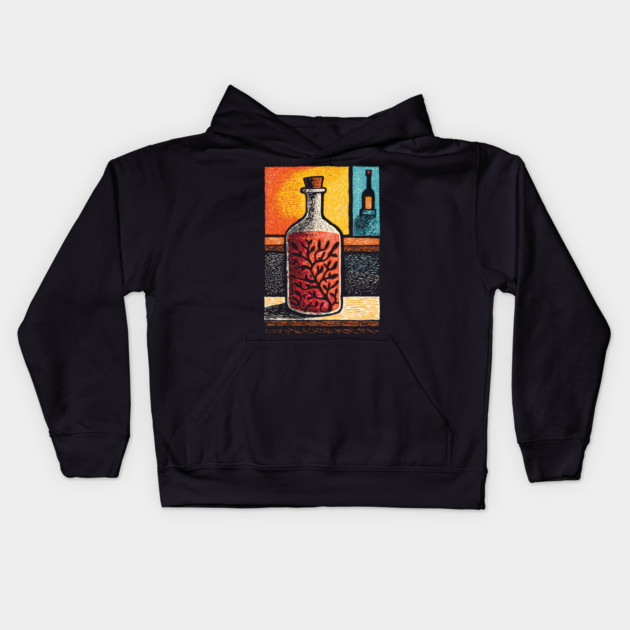 A Thought in a Bottle | Surreal Metaphysical Art Kids Hoodie by TuncGK