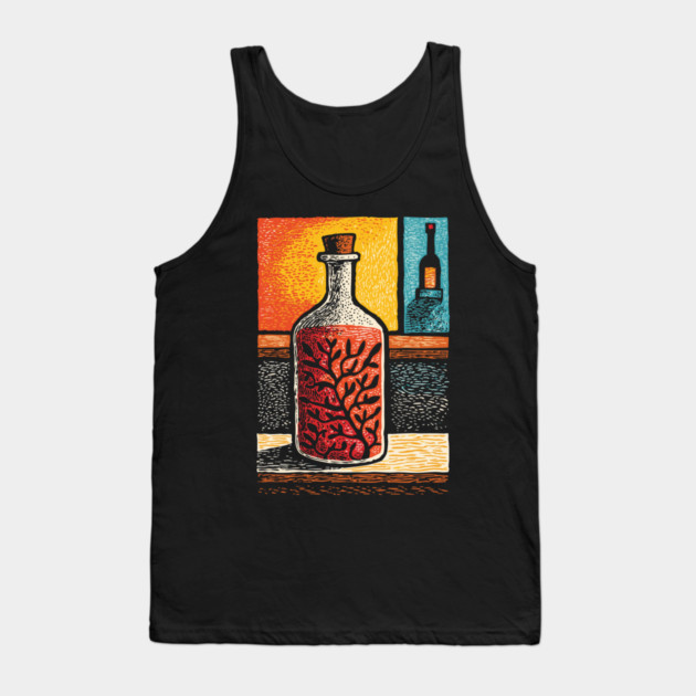 A Thought in a Bottle | Surreal Metaphysical Art Tank Top by TuncGK