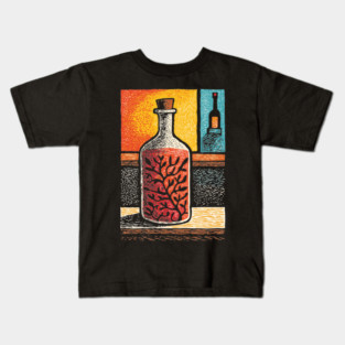 A Thought in a Bottle | Surreal Metaphysical Art Kids T-Shirt