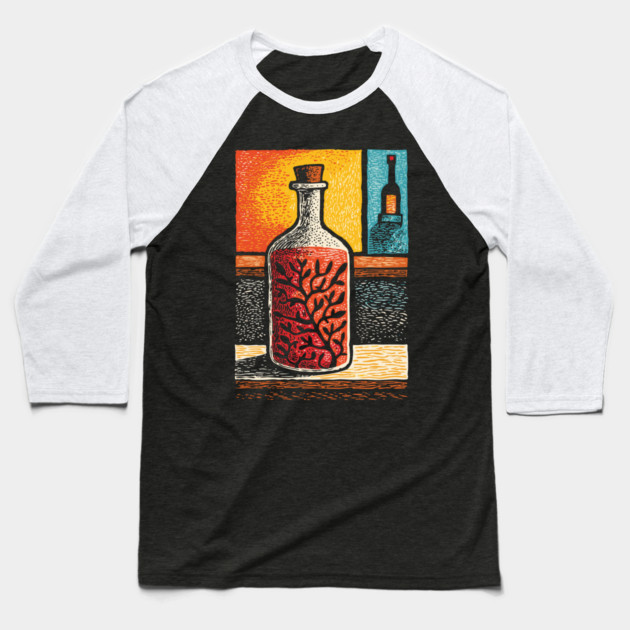 A Thought in a Bottle | Surreal Metaphysical Art Baseball T-Shirt by TuncGK