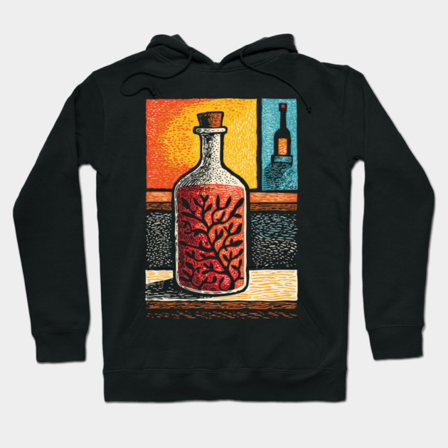 A Thought in a Bottle | Surreal Metaphysical Art Hoodie by TuncGK