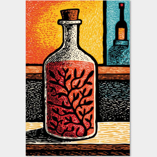 A Thought in a Bottle | Surreal Metaphysical Art Wall Art by TuncGK