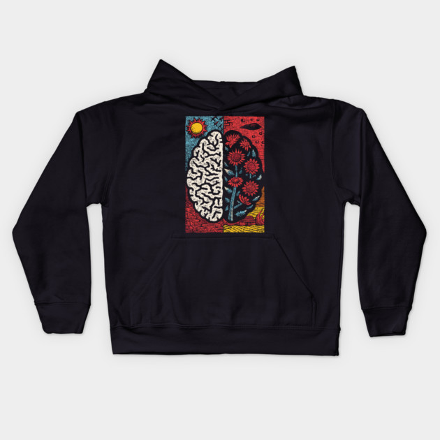A Blooming Mind | Mental Health Growth Art Kids Hoodie by TuncGK