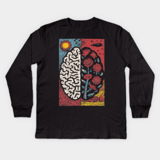 A Blooming Mind | Mental Health Growth Art Kids Long Sleeve T-Shirt
