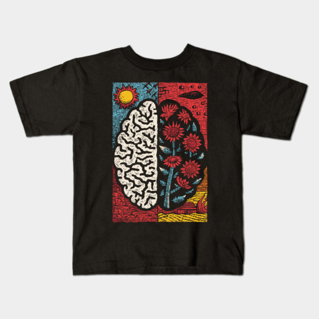 A Blooming Mind | Mental Health Growth Art Kids T-Shirt by TuncGK