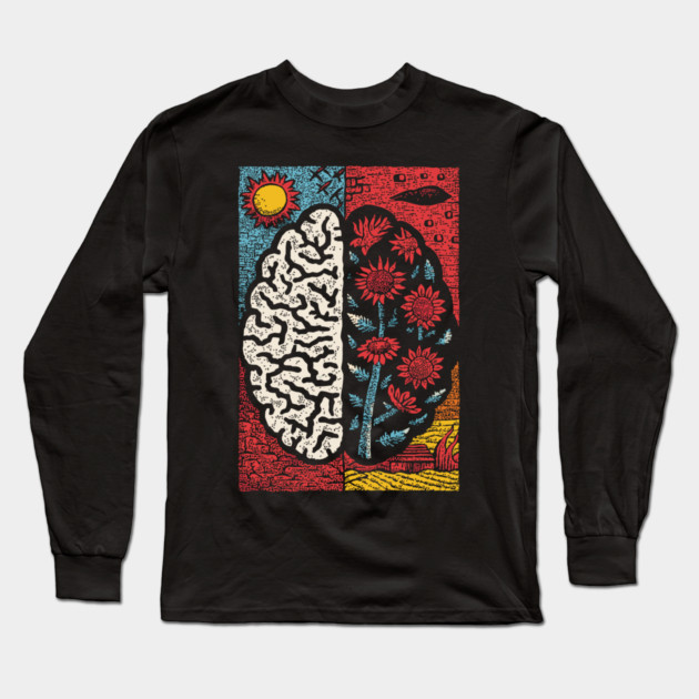 A Blooming Mind | Mental Health Growth Art Long Sleeve T-Shirt by TuncGK