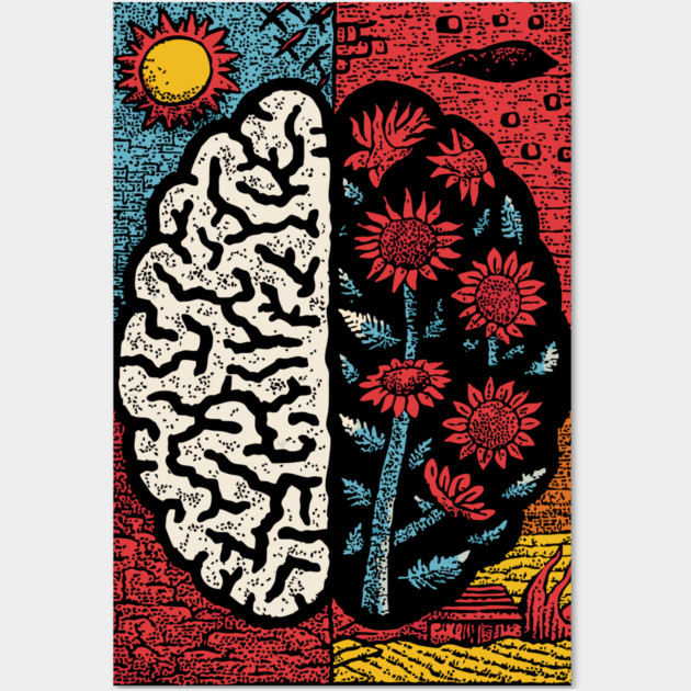 A Blooming Mind | Mental Health Growth Art Wall Art by TuncGK