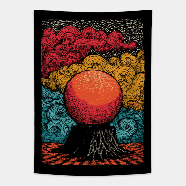 The Heart of the World | Surreal Tree of Life Orb Tapestry by TuncGK