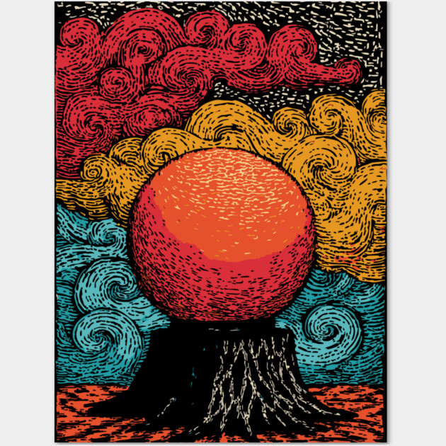 The Heart of the World | Surreal Tree of Life Orb Wall Art by TuncGK