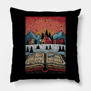 Open Book Fantasy World | A Reader's Escape Pillow