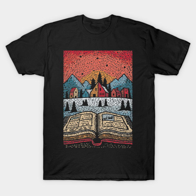 Open Book Fantasy World | A Reader's Escape T-Shirt by TuncGK