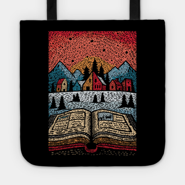 Open Book Fantasy World | A Reader's Escape Tote by TuncGK