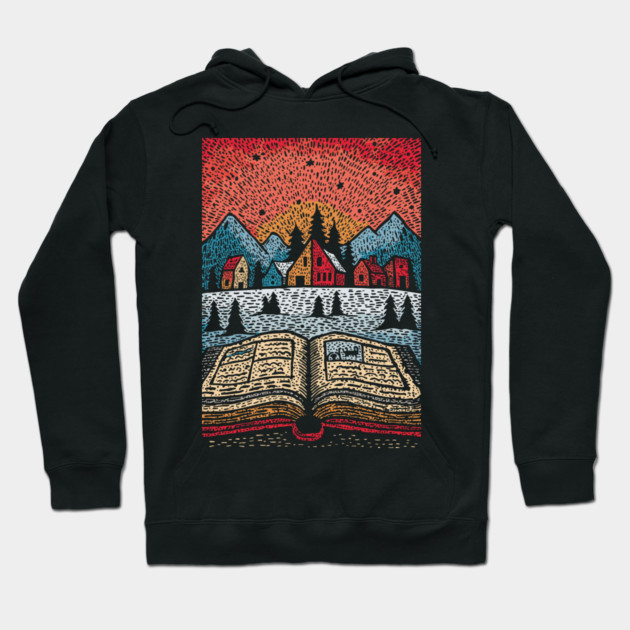 Open Book Fantasy World | A Reader's Escape Hoodie by TuncGK