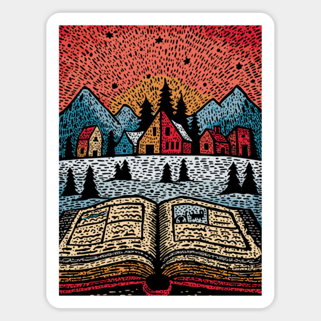 Open Book Fantasy World | A Reader's Escape Magnet by TuncGK