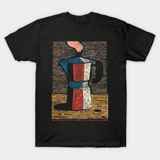 Stovetop Moka Pot | Italian Coffee Maker Art T-Shirt by TuncGK