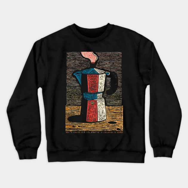 Stovetop Moka Pot | Italian Coffee Maker Art Crewneck Sweatshirt by TuncGK