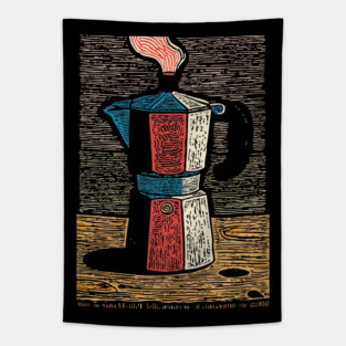Stovetop Moka Pot | Italian Coffee Maker Art Tapestry