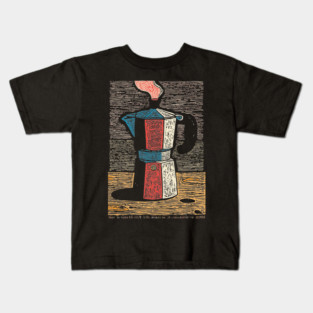 Stovetop Moka Pot | Italian Coffee Maker Art Kids T-Shirt