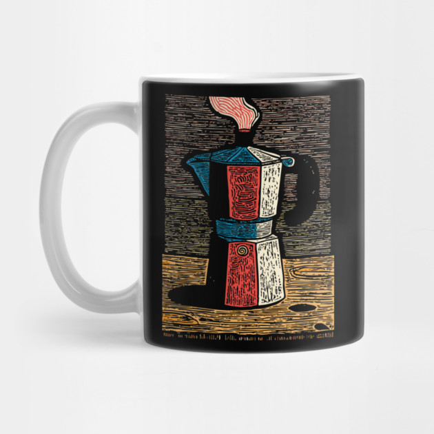 Stovetop Moka Pot | Italian Coffee Maker Art by TuncGK