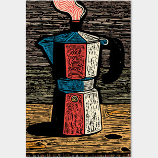 Stovetop Moka Pot | Italian Coffee Maker Art Posters and Art
