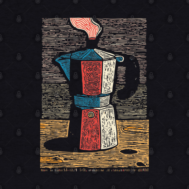 Stovetop Moka Pot | Italian Coffee Maker Art by TuncGK