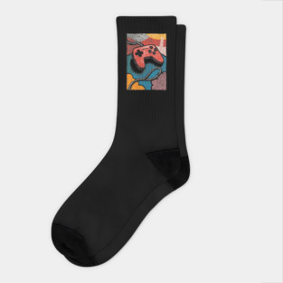 Retro Game Controller | Psychedelic 90s Gamer Art Socks
